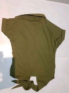 Olive Green Button-Up Shirt