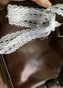 Brown Faux Leather Handbag with Lace Detail
