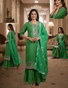 Beautiful green gotapatti sharara set!✨️
