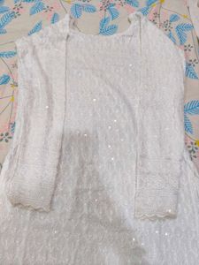 Elegant White Sequined Kurta