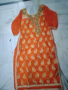 Elegant Orange Kurta Set