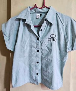 Light Blue Textured Shirt