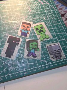 Minecraft Character Iron-On Stickers Set of 5
