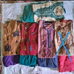 Combo pack of 4 embroidered salwar suit.