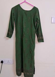 Green Printed Kurta