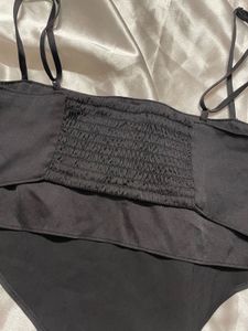 Black Scarf Crop Top