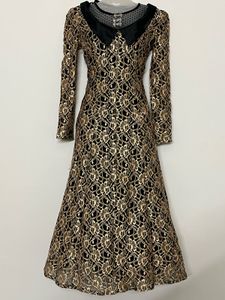 Pintresty Elegant Gold Lace Gown