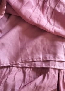 Flowy Pink Skirt with Embellished Border
