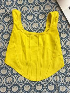 Bright Yellow Fitted Tank Top