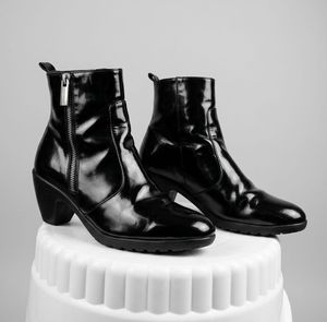 Black Patent Zip up Boots