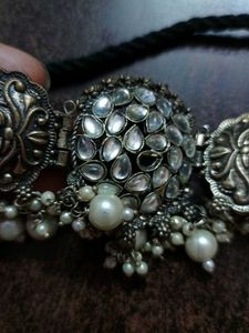 Elegant Silver Tone Choker