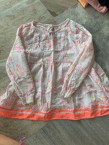 Floral Print Cotton Kurta Top