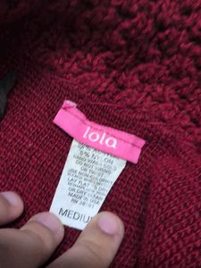 Vintage Y2K Maroon Off-Shoulder Knit Sweater