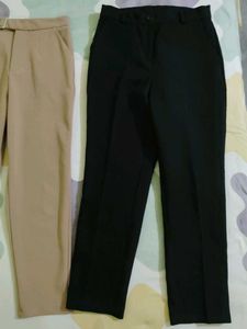 Elegant Beige &amp; Black Women's Pants