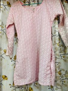 Pink Chikankari Kurta
