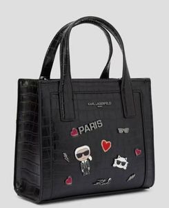 Karl Lagerfeld Black Croc Tote Bag