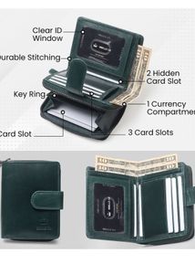 Elegant Dark Green Leather Wallet