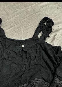 Black Lace Trim Cami Top