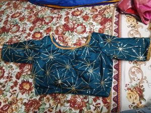 Teal Embroidered Blouse
