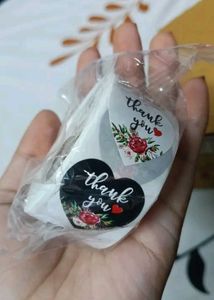 Heart Shaped Thank You Stickers