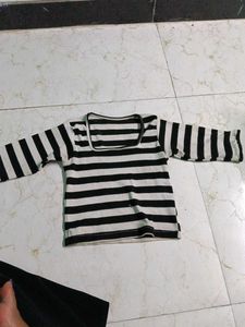 Striped Square Neck Top