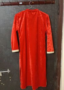 Elegant Red Velvet Kurta