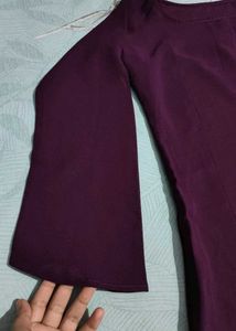 Elegant Purple Kurta with Slit