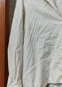Chic Asymmetrical White Button-Up Shirt