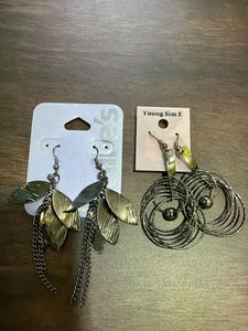 Unique Dangle & Hoop Earrings Set