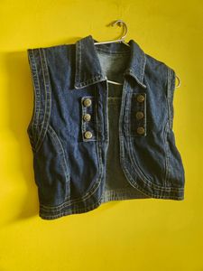 Dark Blue Half Denim Jacket