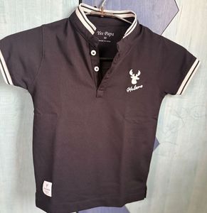 Boys Dark Grey Polo T-Shirt