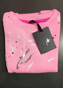 Cherry Crumble Girls Pink Paint Splash Sweatshirt