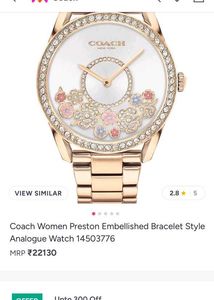 100% Original Coach Rose Gold Floral Watch
