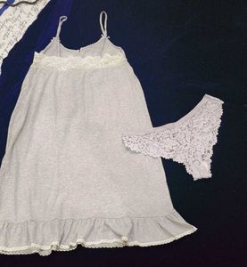 Victoria secret Grey Lace Trim Nightgown
