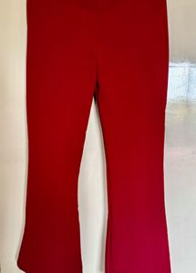 Women's Red Flared Pants