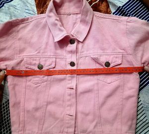 Pink color Denim Jacket