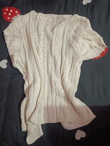 Cream Cable Knit Short Sleeve Cardigan