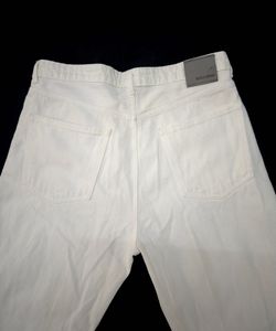White Wide Leg Baggy Denim Jeans