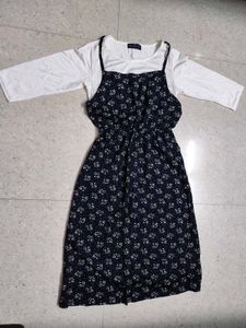 Midnight Blue Floral Dress 🌼