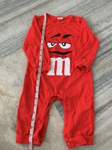 Cute M&M's Red Baby Romper