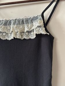 Black camisole with lace trim