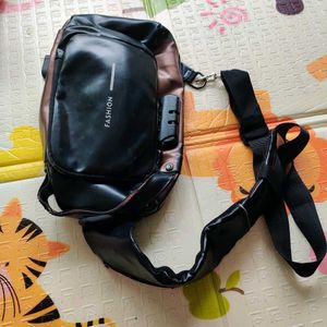 Men Black fashion as Sling bag with lock system