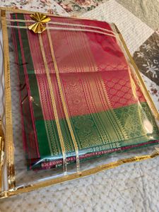 Elegant Pink and Green Silk Saree(new saree)