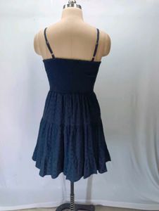 Navy Blue Twist Front Cutout Dress