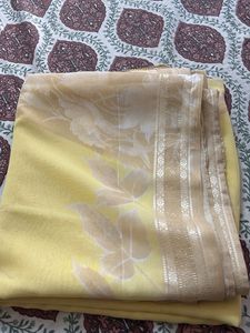 Elegant Yellow Floral Saree