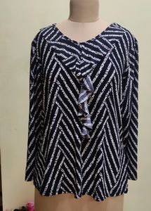 New Lycra Ruffle Top, Size L Or XL