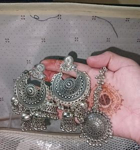 Oxidised Magtika And Earning Set
