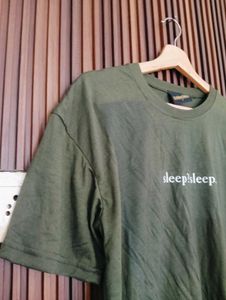 Olive Green "sleep? sleep." T-Shirt