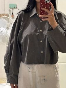Stylish Grey Cropped Shirt