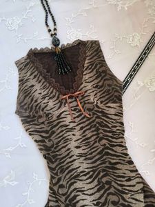 tiger print midi